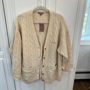 J. Crew Ivory Cable Knit Cardigan